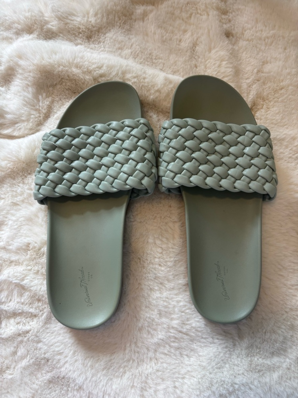 Universal Thread Braided Slide Sandals in Sage